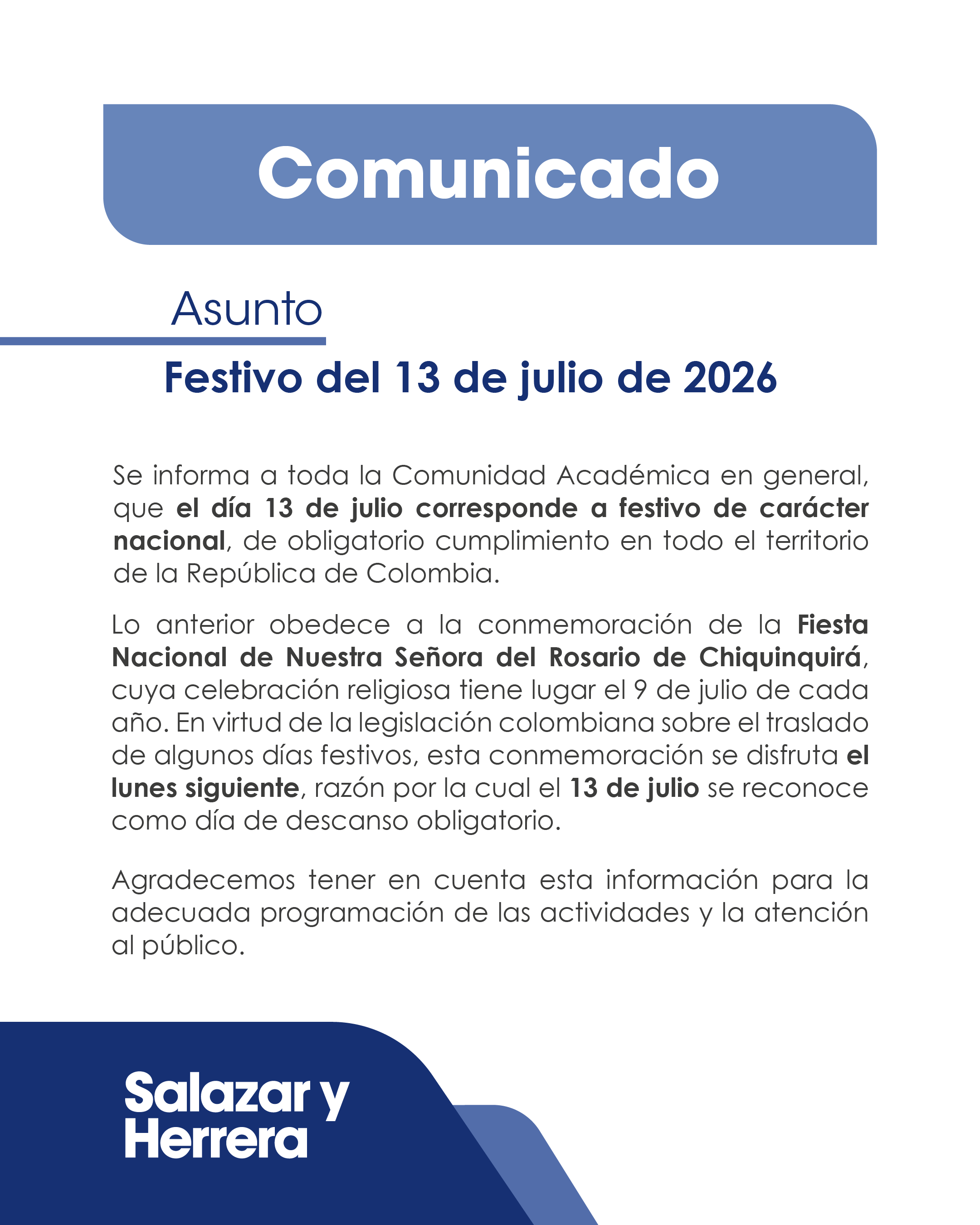Información importante IUSH