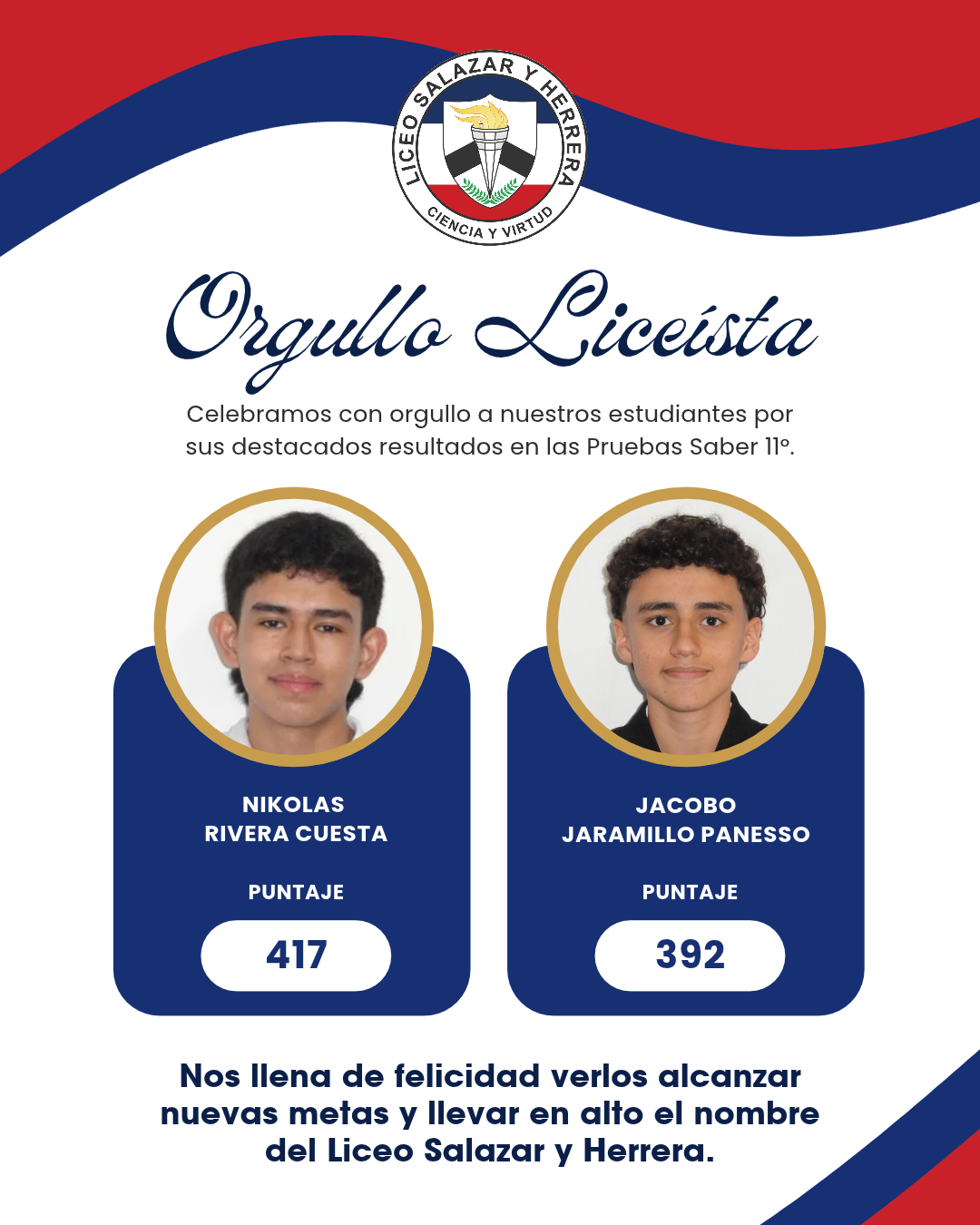 Nuestros estudiantes se destacan en las Pruebas Saber 11°IUSH